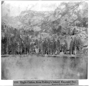 Eagle Canyon, from Eckley's Island, Emerald Bay - Western Shore of Lake Tahoe LCCN2002723128 photo