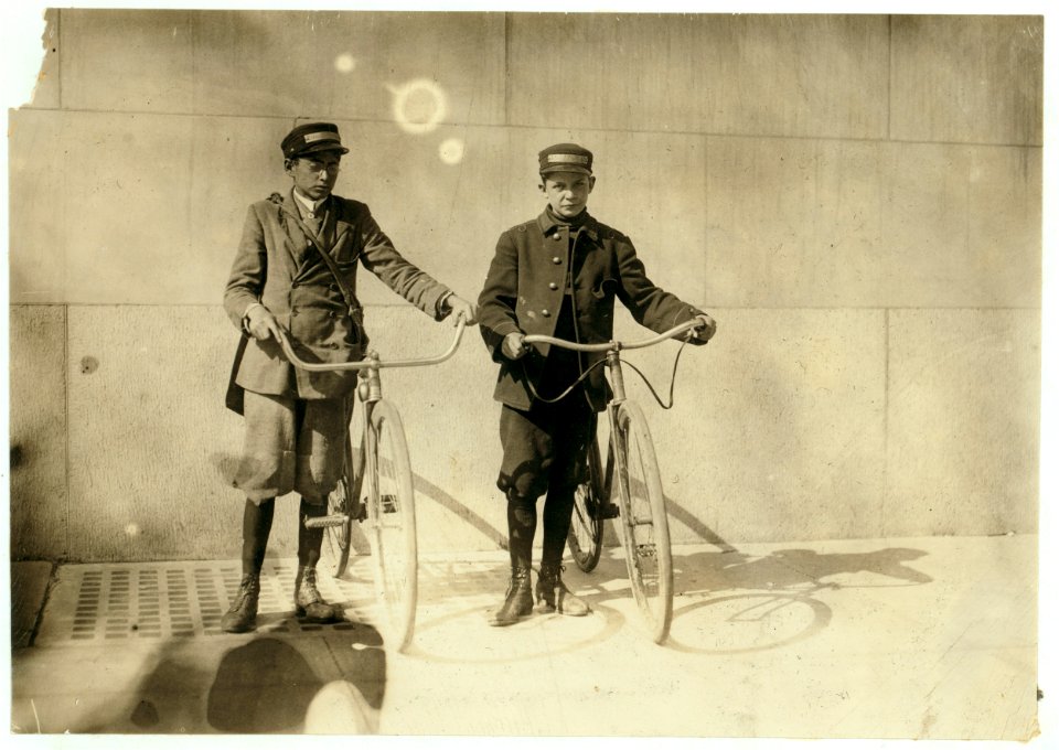 Earle Griffith and Eddie Tahoory, working for the Dime Messenger Service. They said they never knew when they were going to get home at night. Usually work one or more nights a week, and LOC nclc.03757