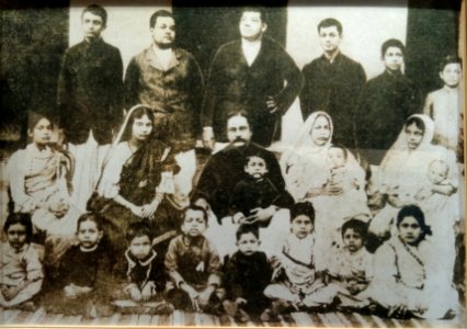 Early photograph of Bose family displayed at Netaji Museum and Centre for Studies in Himalayan Languages Society & Culture