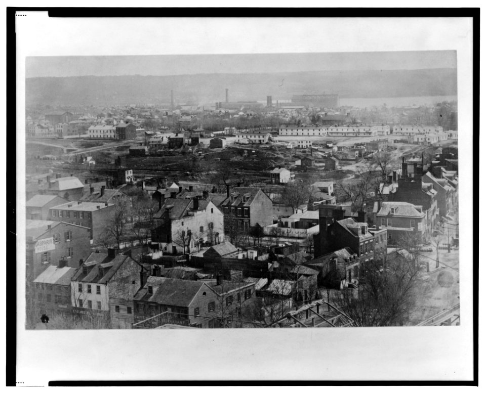 Early photographic view of Washington, D.C. from the Capitol, looking southeast LCCN00653038