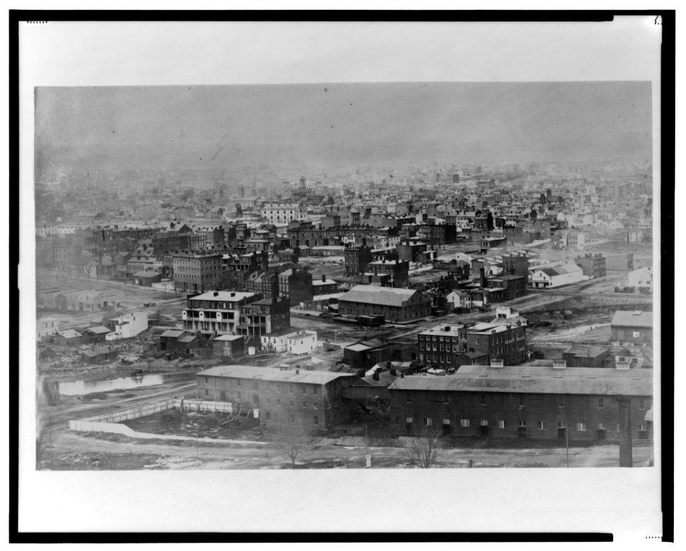 Early photographic view of washington d.c. from capitol looking northwest
