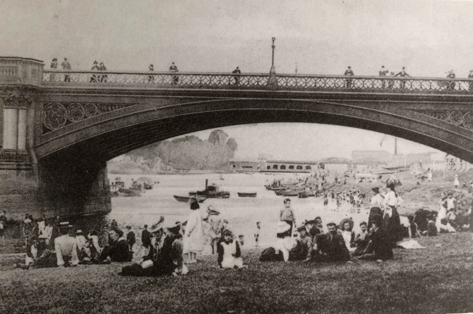 Early photo postcard of Trent Bridge