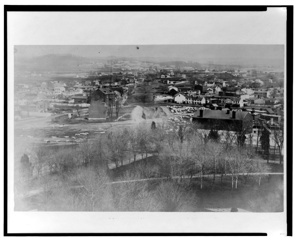 Early photographic view of washington d.c. from capitol looking northeast