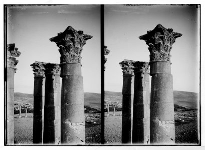 East of the Jordan and Dead Sea. Corinthian capitals of the Temple of the Sun (Jerash) LOC matpc.05354