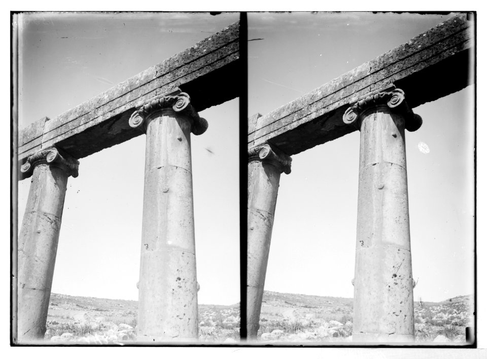 East of the Jordan and Dead Sea. Ionic capitals of the forum (Jerash) LOC matpc.05346
