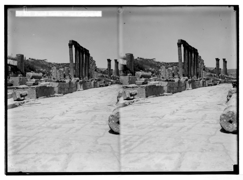 East of the Jordan and Dead Sea. Paved Roman street colonnaded (Jerash). LOC matpc.05767