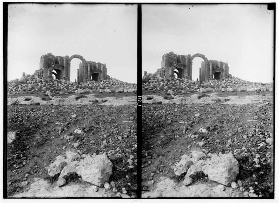 East of the Jordan and Dead Sea. Triumphal gate from the south (Jerash) LOC matpc.01722