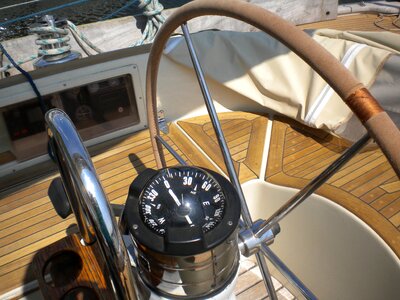 Steering wheel compass boat