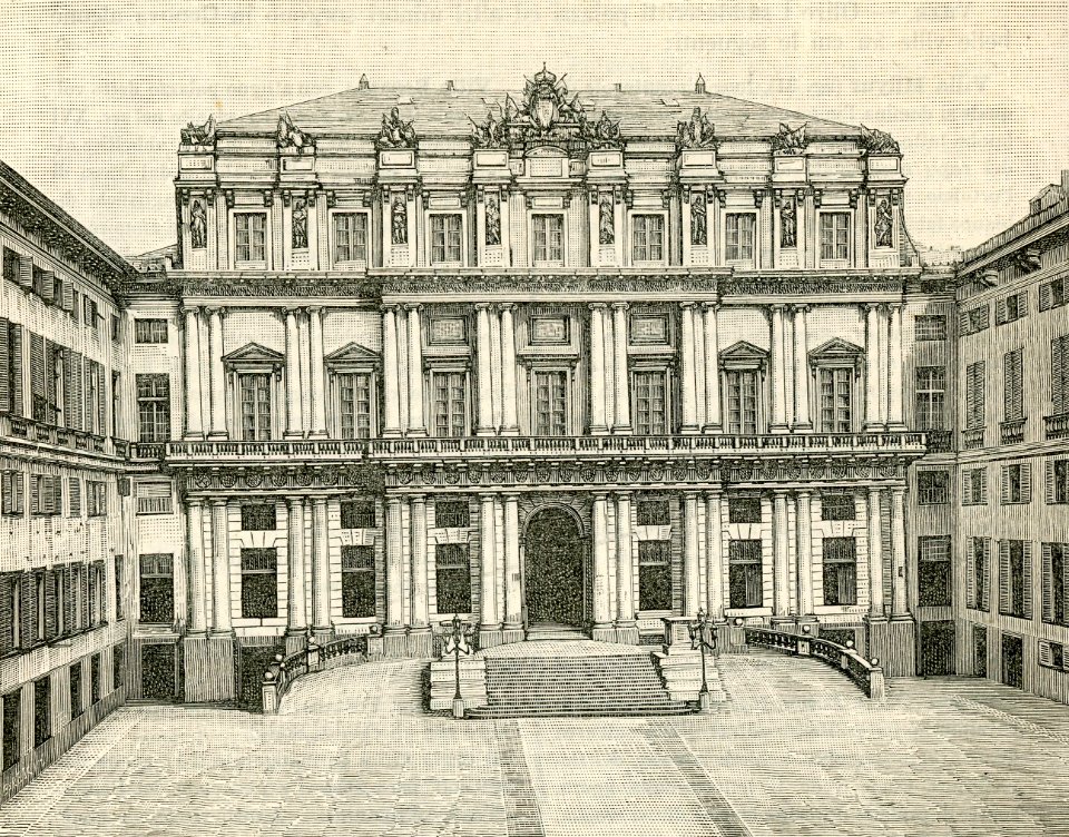 Genova Palazzo Ducale xilografia