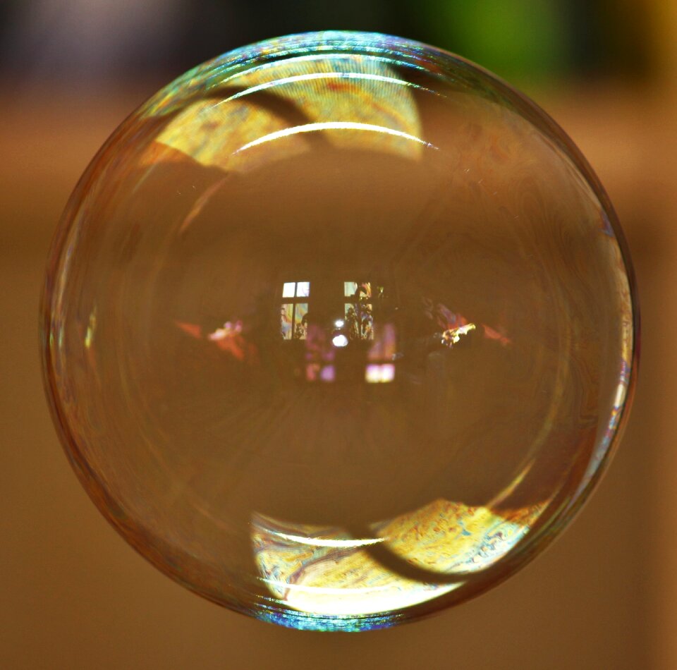 Liquid bubble mirroring photo