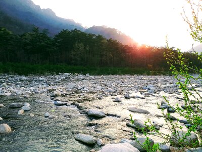River tourism sunset