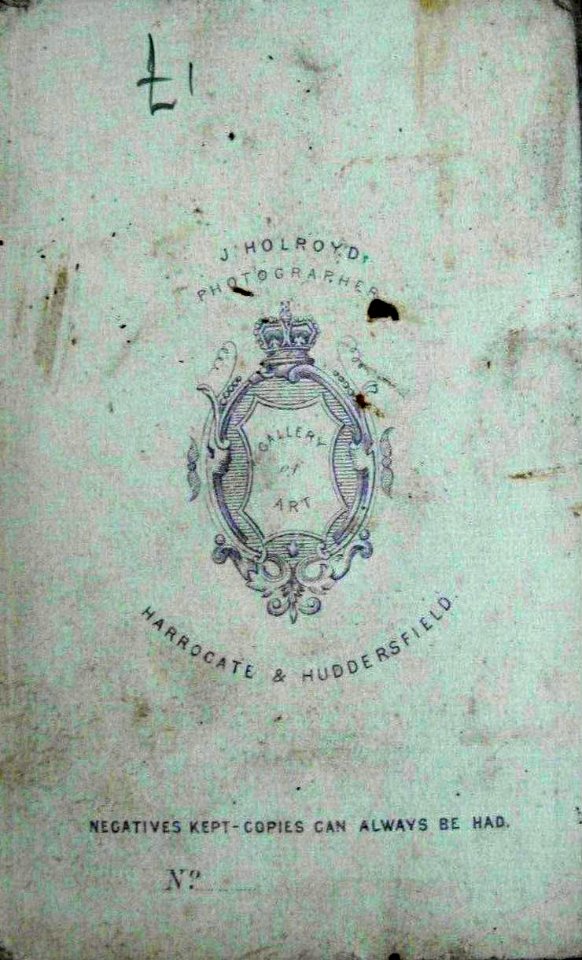 Gentleman with bowler hat - reverse - by T & J Holroyd (2a)
