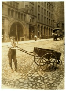 Geo. Rabholz, 14 years old, 724 Main St., Cincinnati, Ohio, Delivers bundles for a printing office. Aug., 1908. LOC nclc.03187