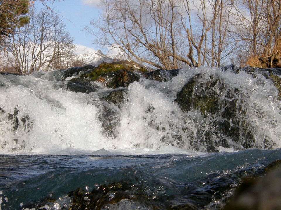Spillway autumn mountain stream