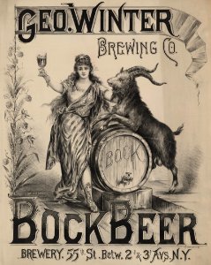Geo. Winter Brewing Co. bock beer. Brewery 55th St. betw. 2d & 3d Avs., N.Y. - Louis Kraemer N.Y. LCCN2005691059 (cropped)