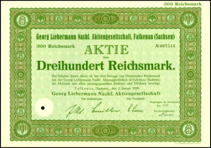 Georg Liebermann Nachf. AG 1929