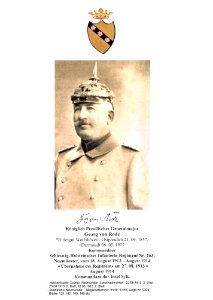 Georg von Rode, Königlich Preußischer Generalmajor 1913