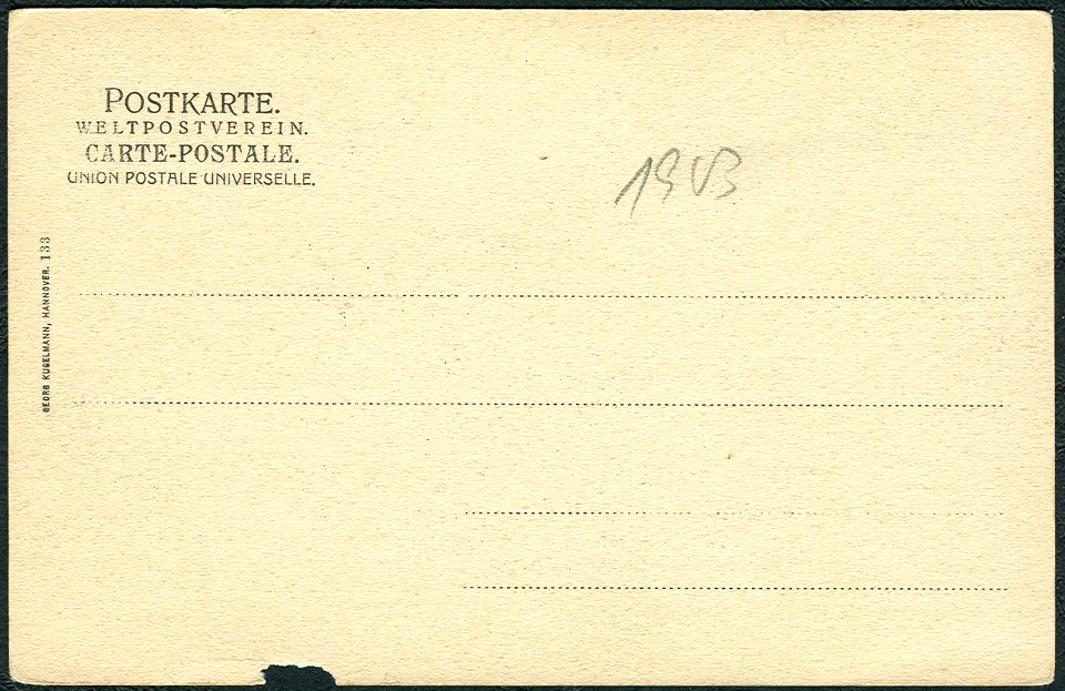 Georg Kugelmann PC 0133 Hannover Hohenzollernstr. mit Villa Waldersee, Adressseite Weltpostverein