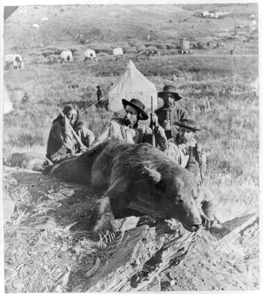 George Armstrong Custer, 1839-1876, posed with bear he killed in the Black Hills, South Dakota, 1874 LCCN2005689322
