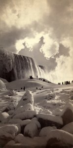 George Barker, People on snow, American Falls ppmsca.11768 photo