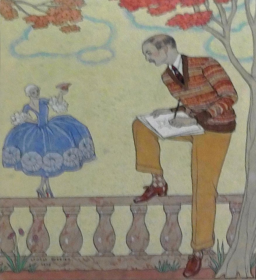 George Barbier autoportrait au travail 1928