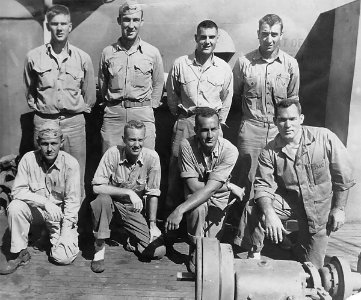 George D. Webster and officers of D Company, 1st Bn, 24th Marines, February 1944