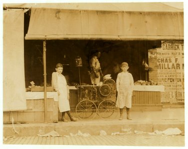 George H. Bogart, 720 Pine Street. Market vender, 11 years of age. Tends stand for 1 year. Father owns same, Gets 25 cents per week. Norman Colt, 331 E. 7th St. Market vender, 12 years old, LOC nclc.03568