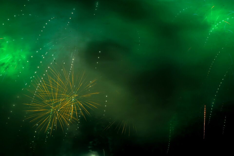 Fireworks green smoke