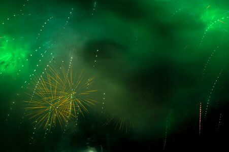 Fireworks green smoke