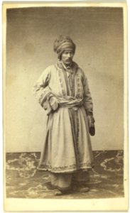 George Kennan, full-length portrait in traditional costume of unidentified Russian ethnic group, facing slightly right LCCN99615665