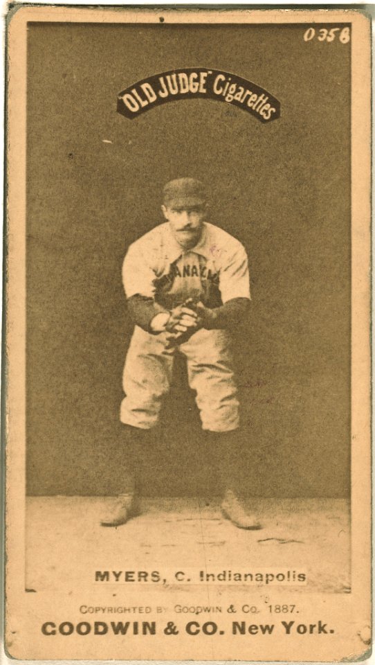George Myers, Indianapolis Hoosiers, baseball card portrait LCCN2007686552