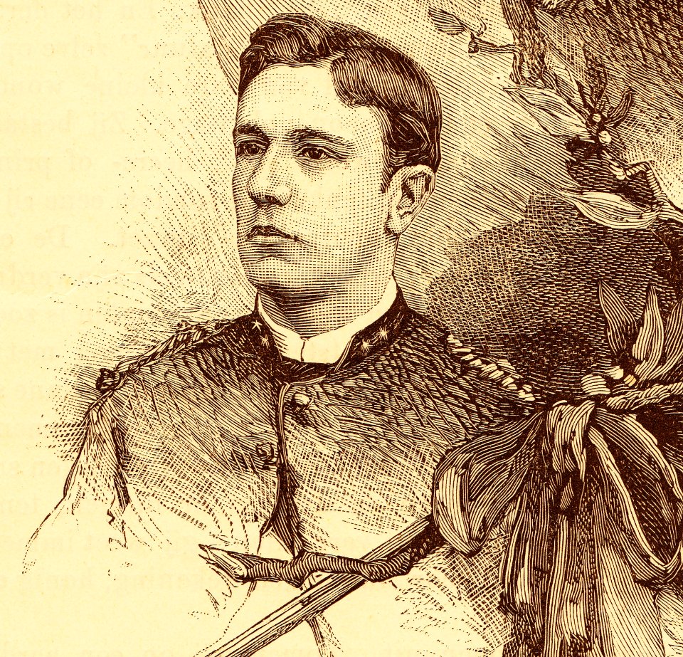 Gaade, JJA. 1ste luitenant. Geboren 20 maart 1864, gesneuveld 8 mei 1889 nabij Edi