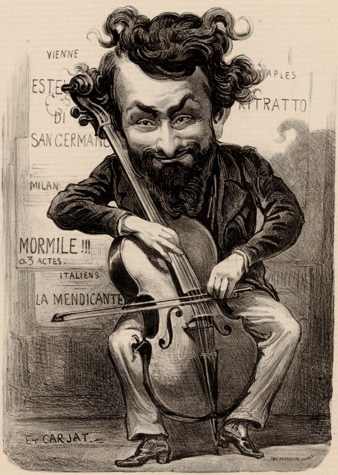 Gaetano Braga by Étienne Carjat (caricature)