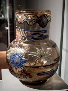 Gallé - Decorative vase with crysanthemum motif photo