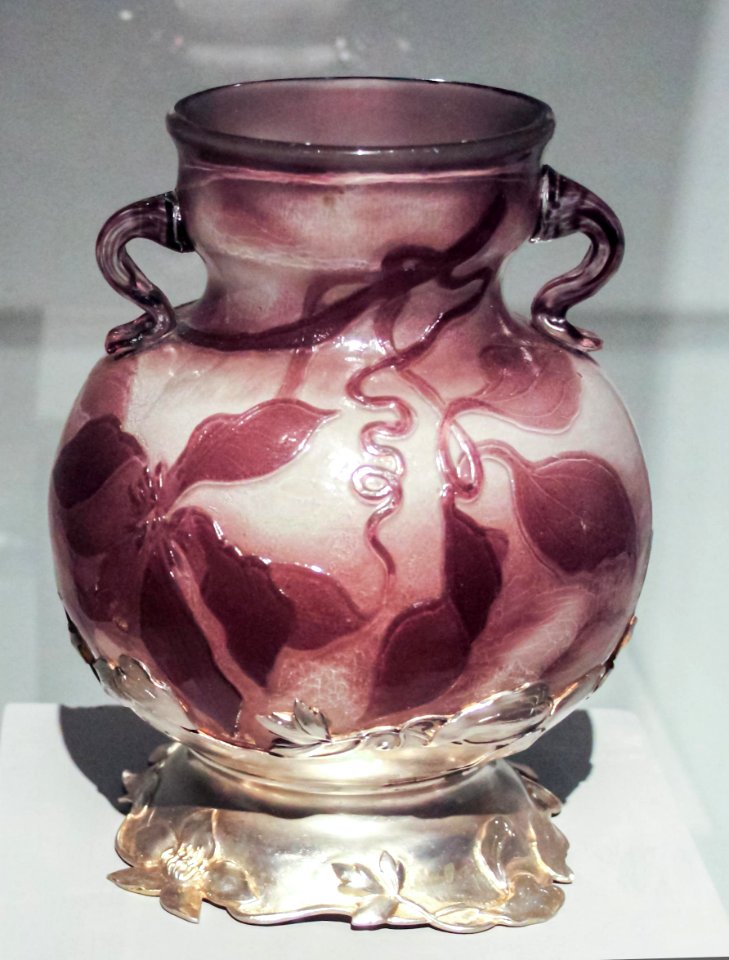 Gallé - Vase with clematis flowers