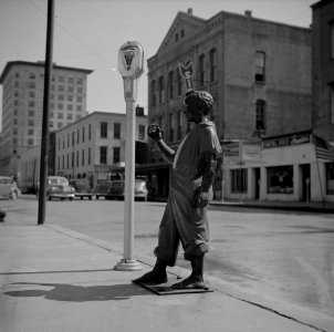 Galveston TX Parking Meter and Hitching Post 1943