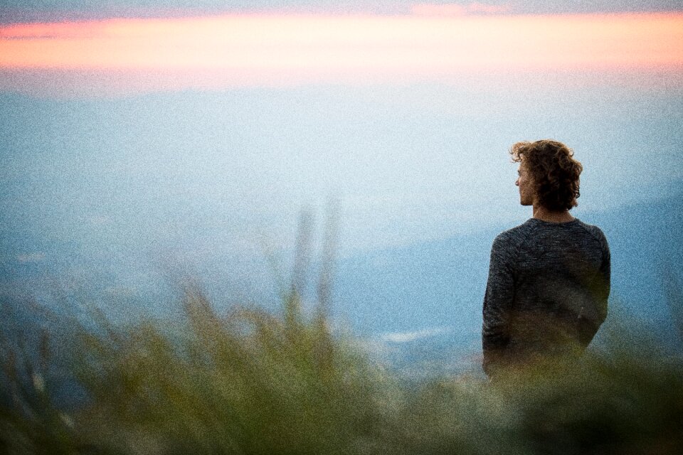 Man alone relax