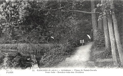 Garches, Artistique, Étang de Saint-Cucufa, Sous-Bois, Rendez-vous des Peintres, possibly members of the Biva family