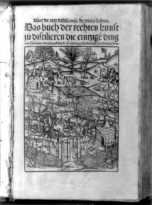 Garden with people and apparatus for distilling a plant's medicinal essences LCCN92517557