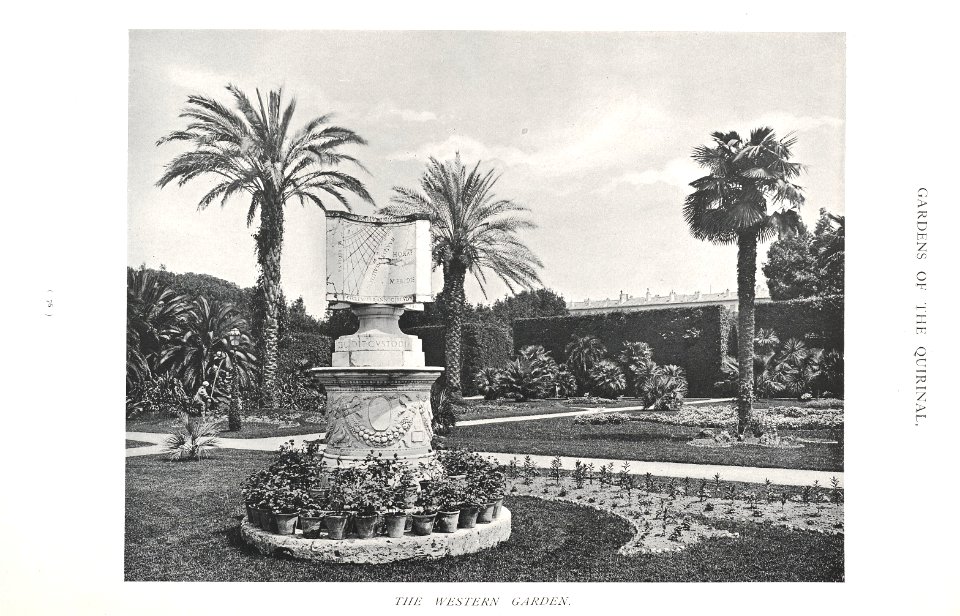 Gardens of Italy Quirinal the western garden with sundial 0084