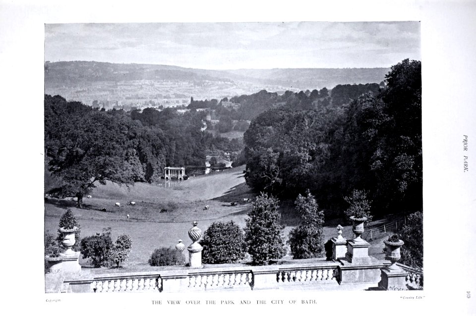 Gardens Old and New Vol 1 Prior Park view towards Bath 0201