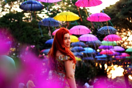 Colorful umbrella festival