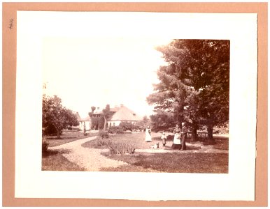 Garten von Gut Nidek und Eigentümer, Mitte 1890er Jahre