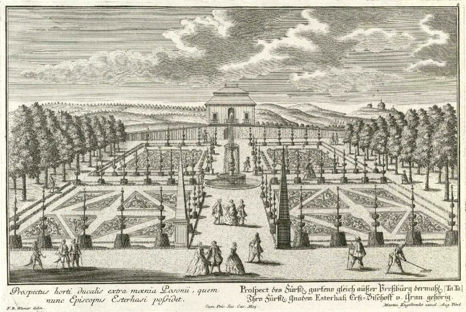 Garten des ehemaligen Erzbischöflichen Sommerpalais in Preßburg