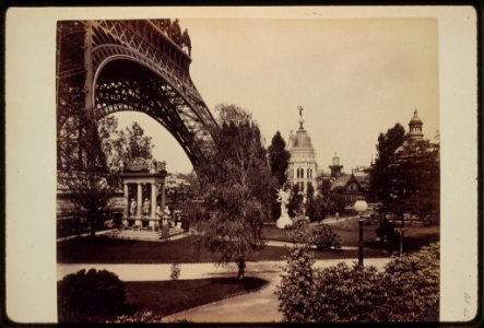 Gas Pavilion, with base of the Eiffel Tower on left, Paris Exposition, 1889 LCCN91725843