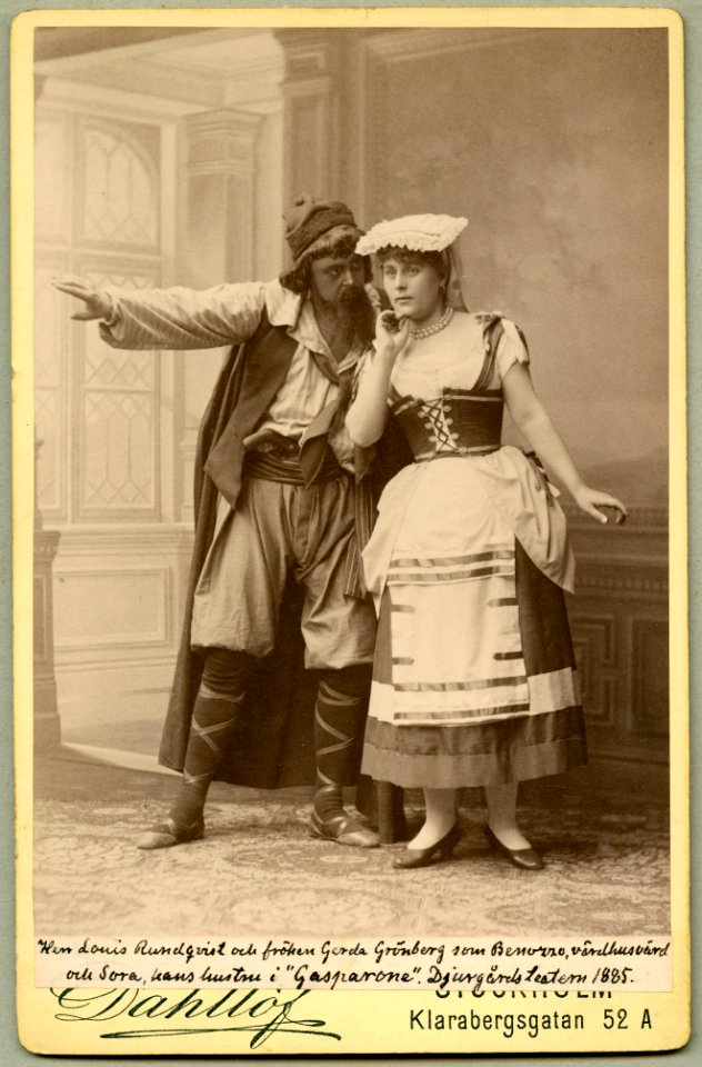 Gasparone, Djurgårdsteatern 1885. Rollporträtt - SMV - H3 127