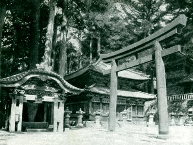 Gates of the temple in Nikko. Before 1902 photo