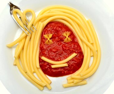 Noodles tomato sauce italian photo