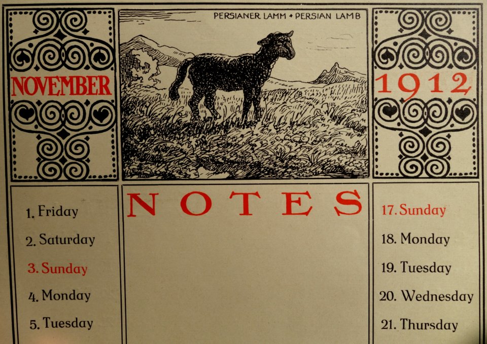 Gaudig & Blum, Leipzig, 1912 Jubilee Almanac (14) Persianer Lamm, Persian Lamb