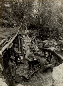 Gebirgs Kanonen Batterie 4-3 M. 15 am JAVORCEKHANG. Aufgenommen am 11. Juli 1916. (BildID 15479417)